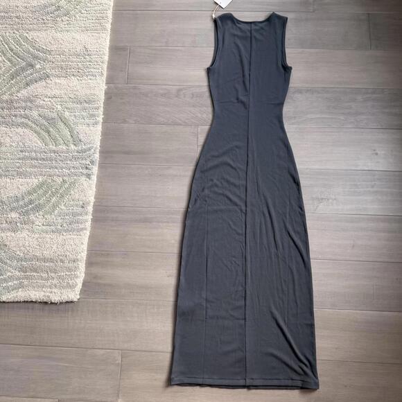 Quince Tencel Rib Knit Tank Midi Dress Gray Size S - Picture 9 of 9